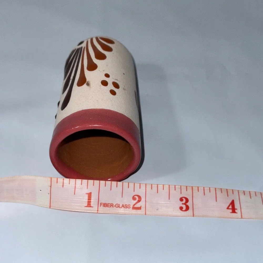 Ceramic Shot Glass Souvenir Hand Painted Pottery Jalpan de Serra Qro.